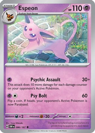Espeon (OBF-086) (Reverse Holofoil)