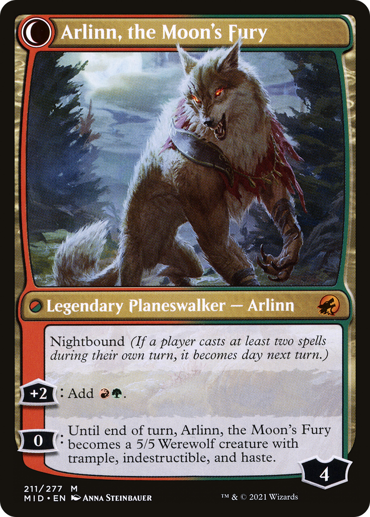 Arlinn, the Pack's Hope // Arlinn, the Moon's Fury (MID-211) (Foil)