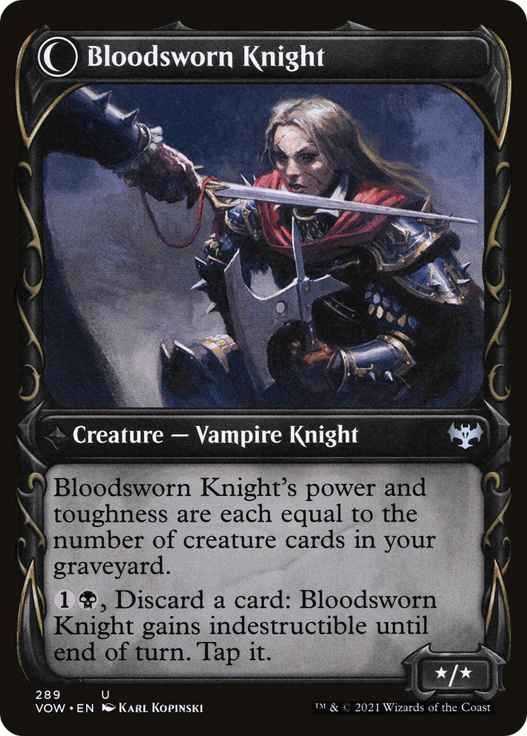 Bloodsworn Squire // Bloodsworn Knight (VOW-289) (Showcase) (Foil)
