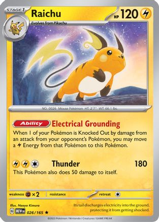 Raichu (MEW-026) (Reverse Holofoil)