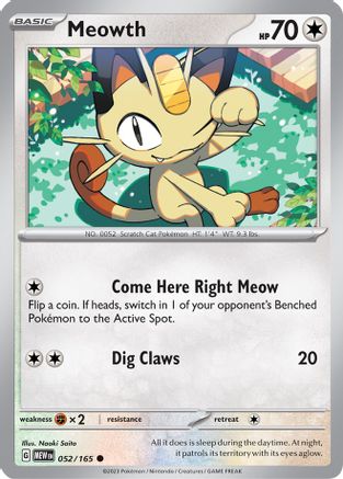 Meowth (MEW-052) (Reverse Holofoil)