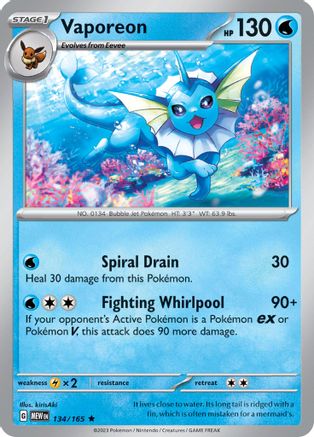 Vaporeon (MEW-134) (Reverse Holofoil)