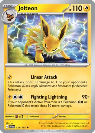 Jolteon (MEW-135) (Reverse Holofoil)