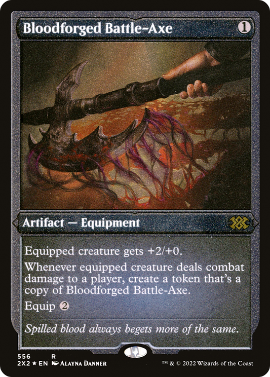 Bloodforged Battle-Axe (2X2-556) (Etched Foil)