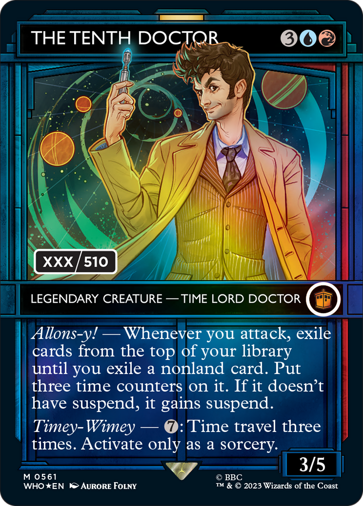 The Tenth Doctor (WHO-561Z) (Showcase) (Borderless) (Foil) (Serialized)