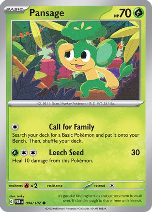 Pansage (PAR-004) (Reverse Holofoil)