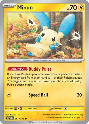 Minun (PAR-061) (Reverse Holofoil)