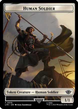 Human Soldier (0015) // Food (0024) Double-Sided Token (Surge Foil) (LTR-15 // 24)