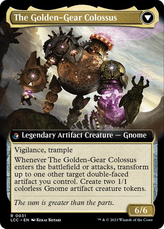 Tetzin, Gnome Champion // The Golden-Gear Colossus (LCC-031) (Extended Art) (Foil)