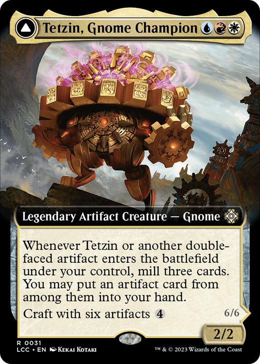 Tetzin, Gnome Champion // The Golden-Gear Colossus (LCC-031) (Extended Art)