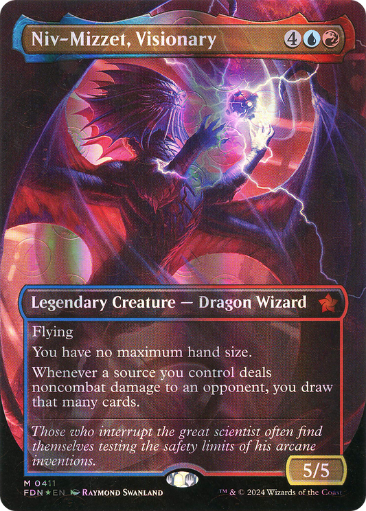 Niv-Mizzet, Visionary (FDN-411) (Borderless) (Mana Foil)