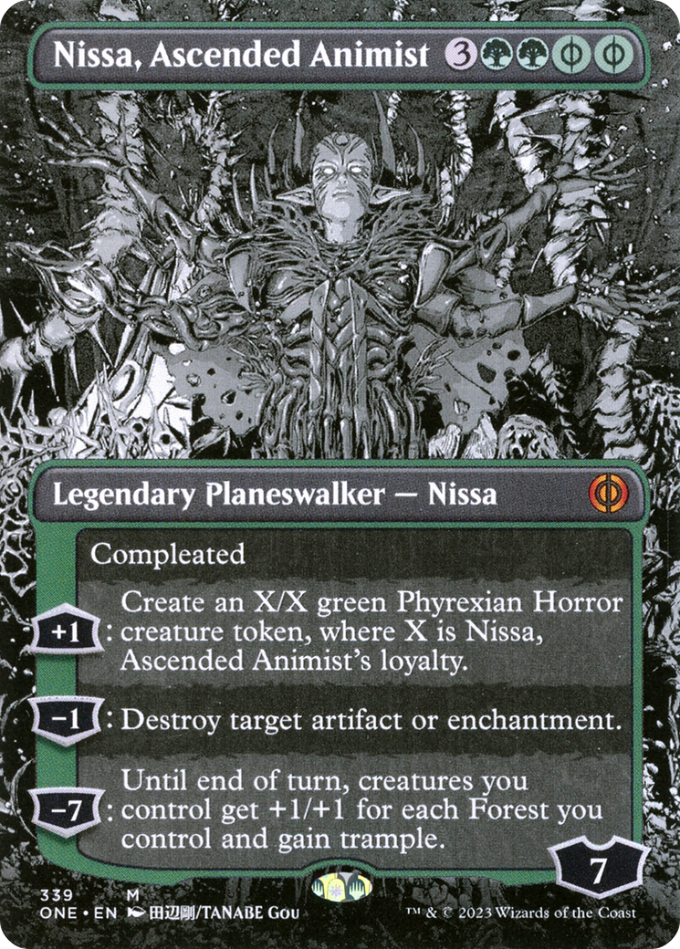 Nissa, Ascended Animist (ONE-339) (Showcase) (Borderless) (Foil)