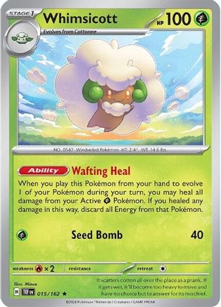Whimsicott (TEF-015) (Reverse Holofoil)