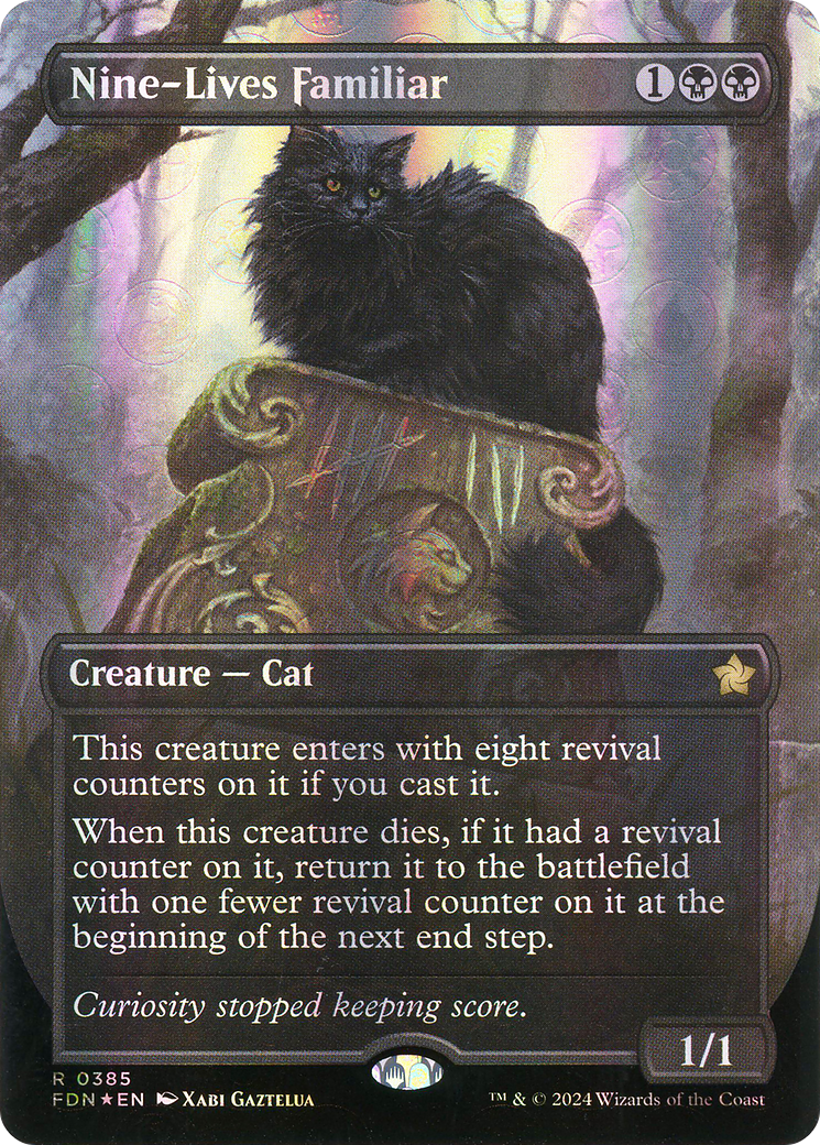Nine-Lives Familiar (FDN-385) (Borderless) (Mana Foil)