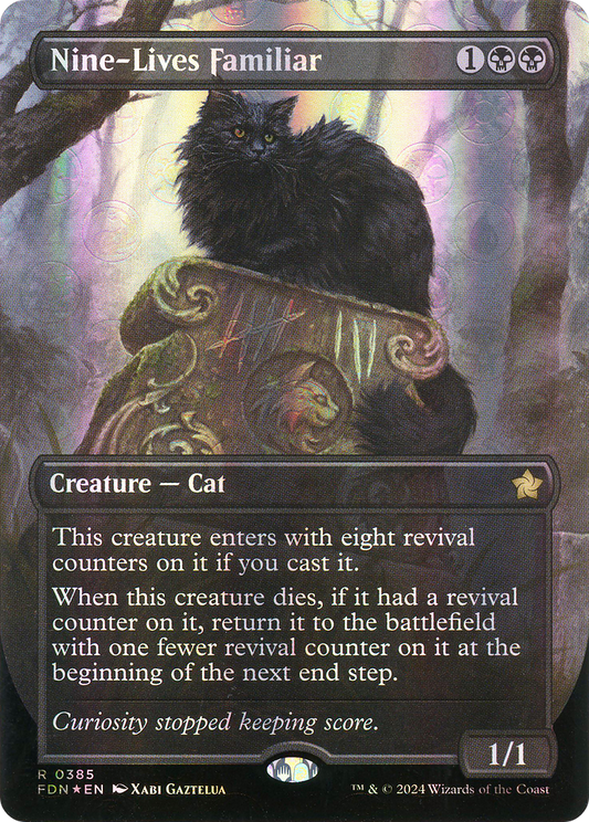Nine-Lives Familiar (FDN-385) (Borderless) (Mana Foil)
