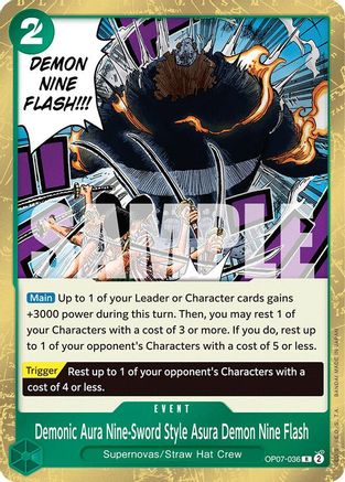 Demonic Aura Nine-Sword Style Asura Demon Nine Flash (OP07-036) (Foil)