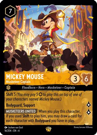 Mickey Mouse - Musketeer Captain (4-016) (Cold Foil)