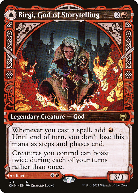 Birgi, God of Storytelling // Harnfel, Horn of Bounty (KHM-311) (Showcase) (Foil)