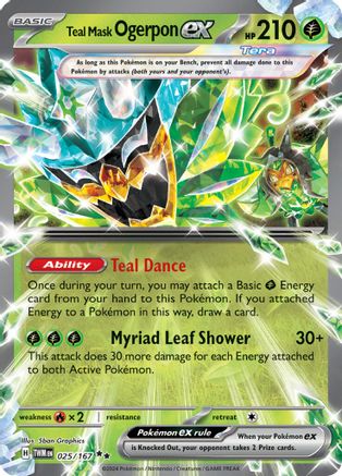 Teal Mask Ogerpon ex (TWM-025) (Holofoil)