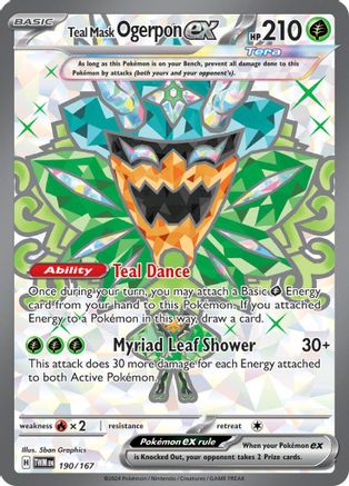 Teal Mask Ogerpon ex (TWM-190) (Holofoil)