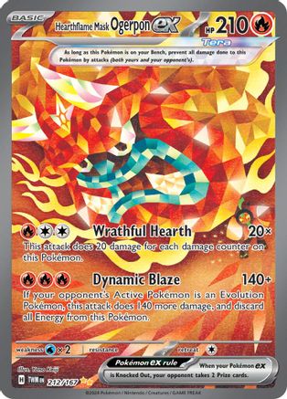 Hearthflame Mask Ogerpon ex (TWM-212) (Holofoil)