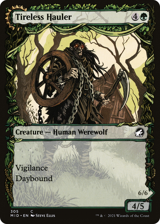 Tireless Hauler // Dire-Strain Brawler (MID-305) (Showcase) (Foil)