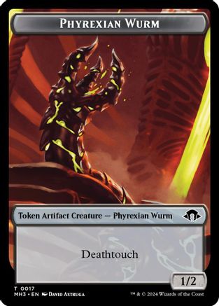 Servo // Phyrexian Wurm (0017) Double-Sided Token (MH3-33 // 17) (Foil)