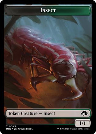 Insect (0043) (Ripple Foil) // Zombie Double-Sided Token (MH3-43 // 21)