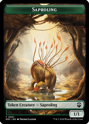Saproling (Ripple Foil) // Emblem - Garruk, Apex Predator Double-Sided Token (M3C-21 // 27)