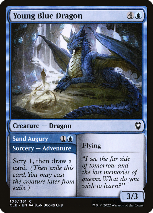 Young Blue Dragon // Sand Augury (CLB-106) (Foil)