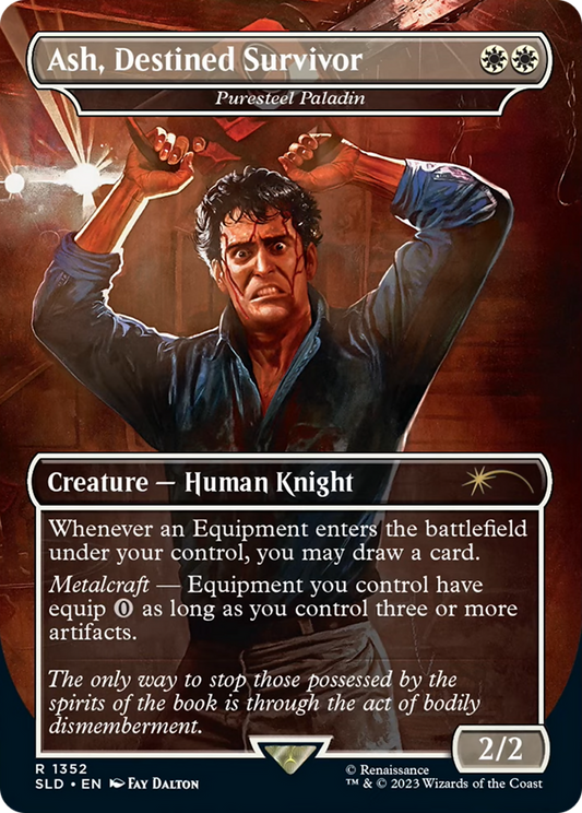 Ash, Destined Survivor / Puresteel Paladin (SLD-1352) (Borderless) (Foil)