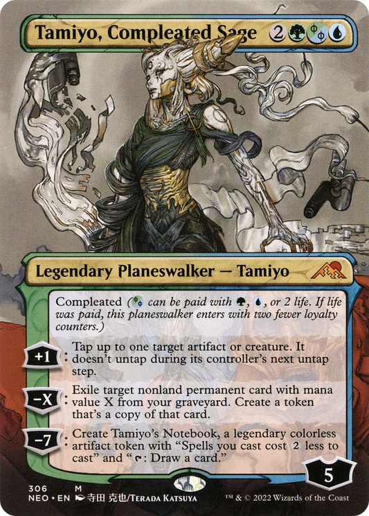 Tamiyo, Compleated Sage (NEO-306) (Borderless) (Foil)