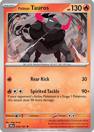 Paldean Tauros (SSP-018) (Reverse Holofoil)