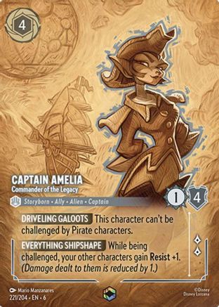 Captain Amelia - Commander of the Legacy (Enchanted) (6-221) (Holofoil)