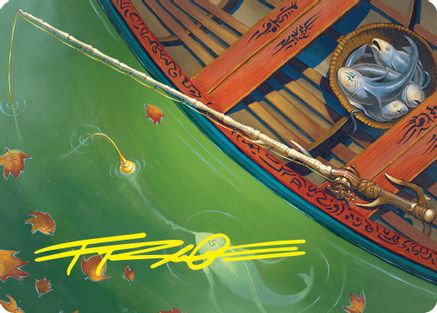 Fishing Pole Art Card (18/54) (Gold-Stamped Signature) (ASFDN-018)