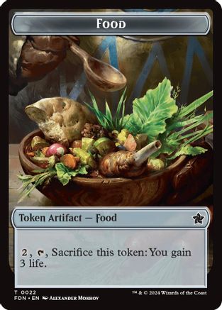Food // Treasure Double-Sided Token (FDN-22 // 23) (Foil)