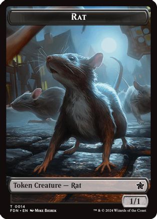 Rat // Zombie Double-Sided Token (FDN-14 // 15) (Foil)