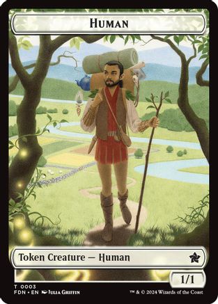 Human // Knight Double-Sided Token (FDN-3 // 4) (Foil)