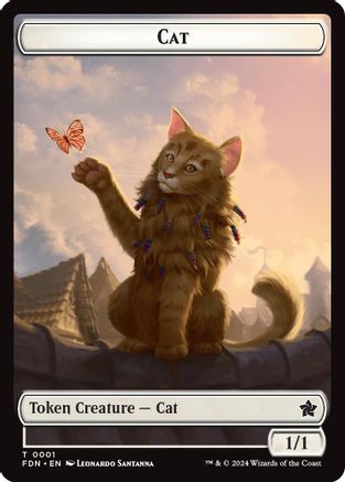 Cat (0001) // Cat (0002) Doubled-Sided Token (FDN-1 // 2) (Foil)
