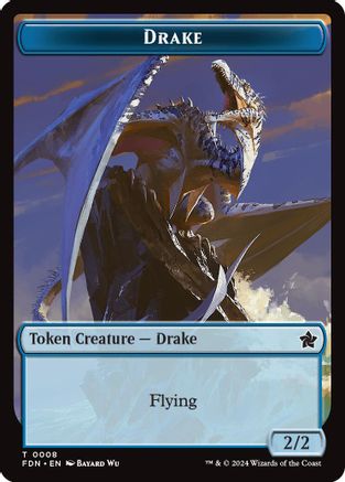 Drake // Goblin Doubled-Sided Token (FDN-8 // 18) (Foil)