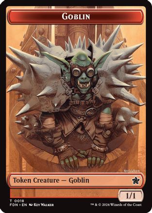 Goblin // Zombie Doubled-Sided Token (FDN-18 // 15) (Foil)