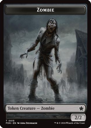 Zombie // Goblin Doubled-Sided Token (FDN-15 // 21) (Foil)