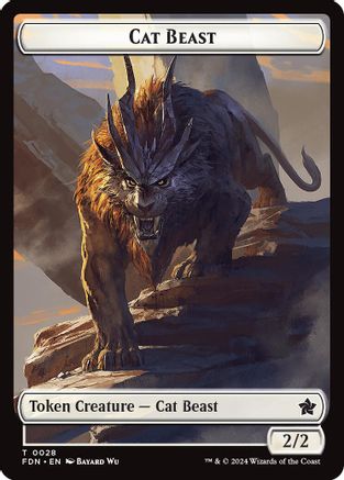Cat Beast // Dragon (0017) Double-Sided Token (FDN-28 // 17)