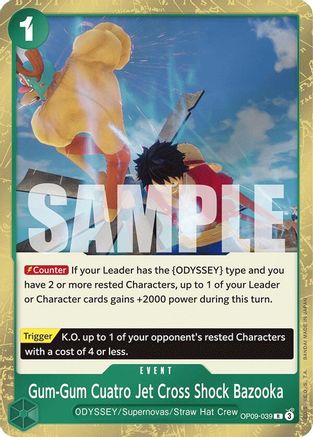 Gum-Gum Cuatro Jet Cross Shock Bazooka (OP09-039) (Foil)