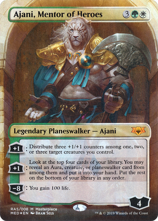 Ajani, Mentor of Heroes (MED2-RA5) (Borderless) (Foil)