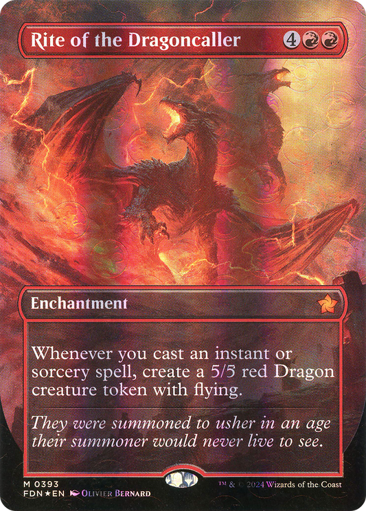 Rite of the Dragoncaller (FDN-393) (Borderless) (Mana Foil)