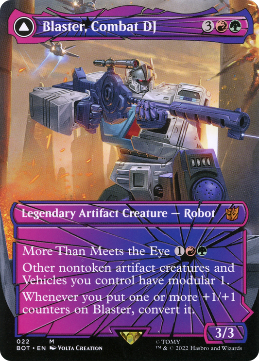 Blaster, Combat DJ // Blaster, Morale Booster (BOT-022) (Shattered Glass) (Borderless) (Foil)