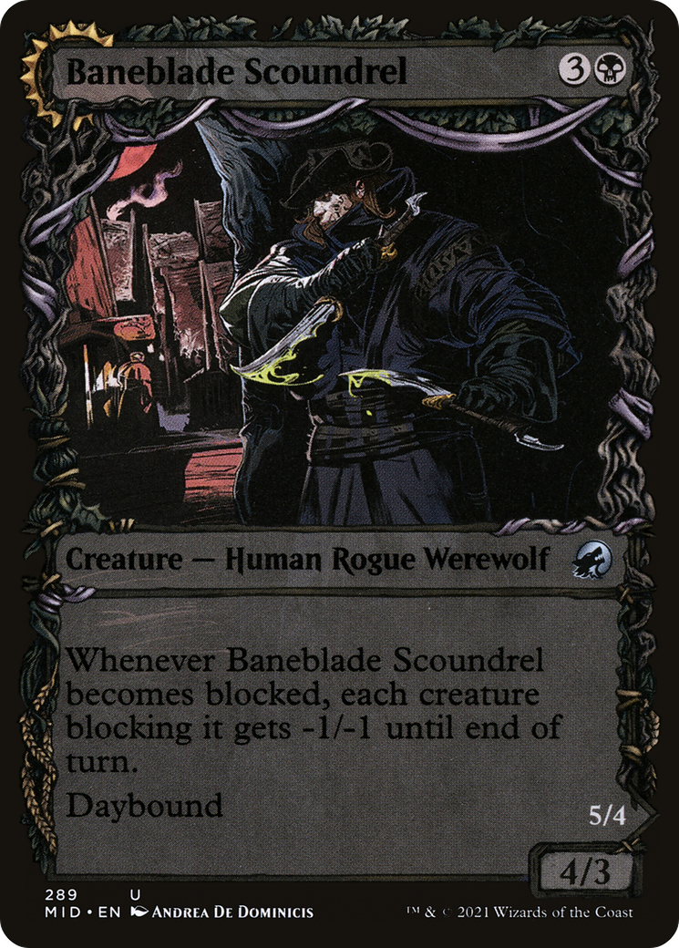 Baneblade Scoundrel // Baneclaw Marauder (MID-289) (Showcase)