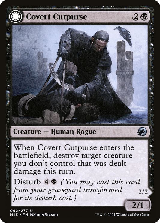 Covert Cutpurse // Covetous Geist (MID-092) (Foil)