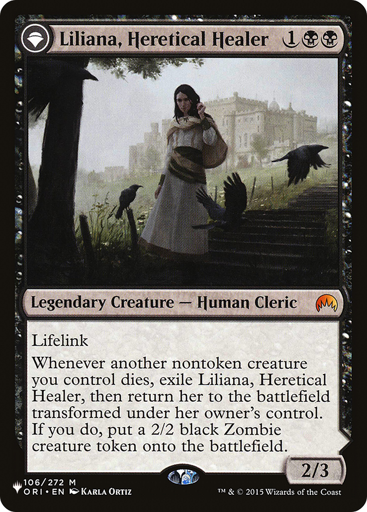 Liliana, Heretical Healer // Liliana, Defiant Necromancer (LIST-ORI-106)